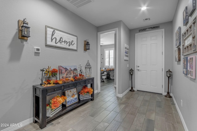 entrance foyer featuring light hardwood / wood-style flooring