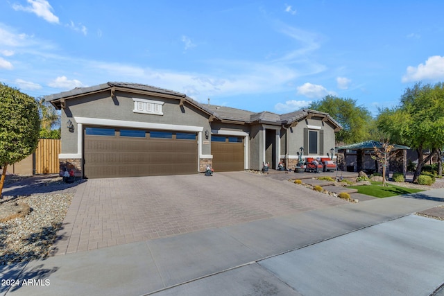 view of front facade with a garage