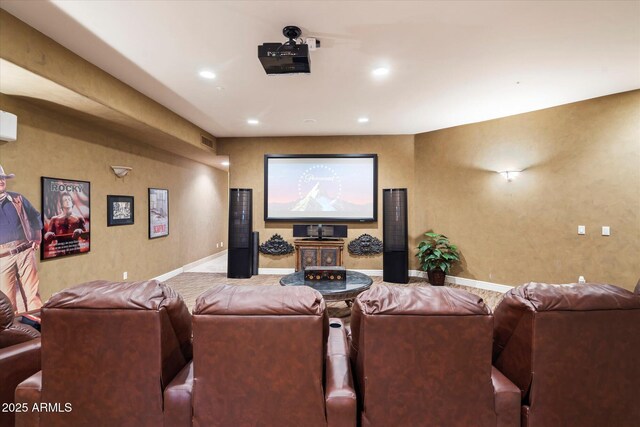 6621 N Arizona Biltmore Cir, Phoenix, AZ 85016 - home theater with baseboards and recessed lighting