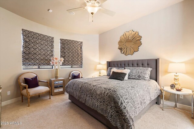6621 N Arizona Biltmore Cir, Phoenix, AZ 85016 - bedroom with carpet, baseboards, and a ceiling fan