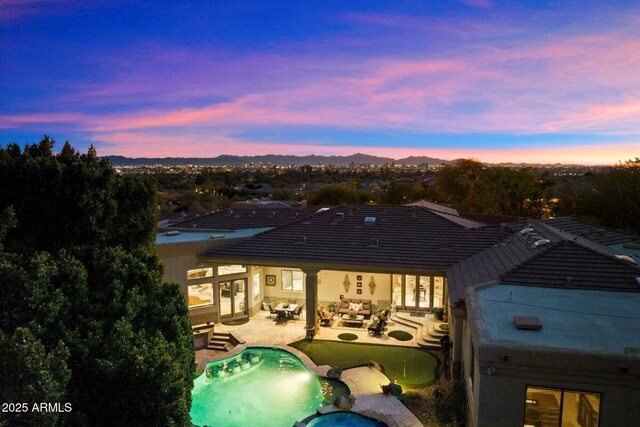 6621 N Arizona Biltmore Cir, Phoenix, AZ 85016 - outdoor pool featuring an outdoor hangout area and a patio area