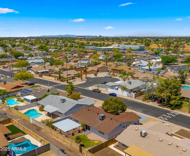 drone / aerial view with a residential view