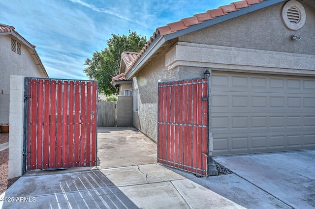 view of garage