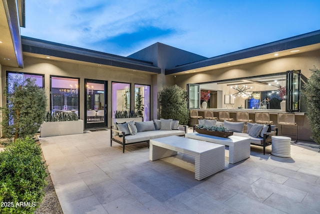 view of patio with an outdoor hangout area