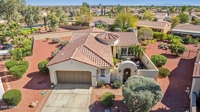 aerial view with a residential view