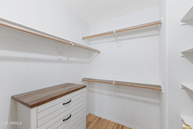 spacious closet featuring light wood-style floors