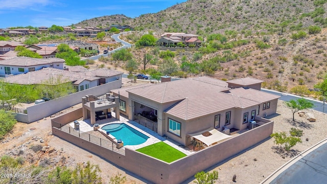 29067 N 71st Ave, Peoria, AZ 85383 - aerial perspective of suburban area featuring mountains and a pool area