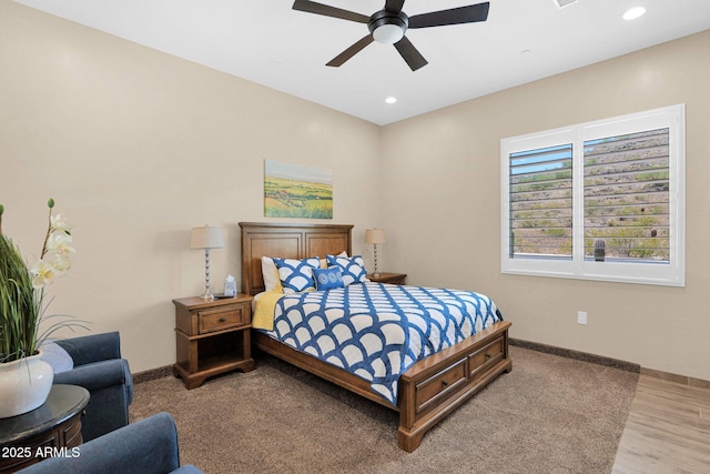 29067 N 71st Ave, Peoria, AZ 85383 - bedroom with wood finished floors, recessed lighting, and a ceiling fan