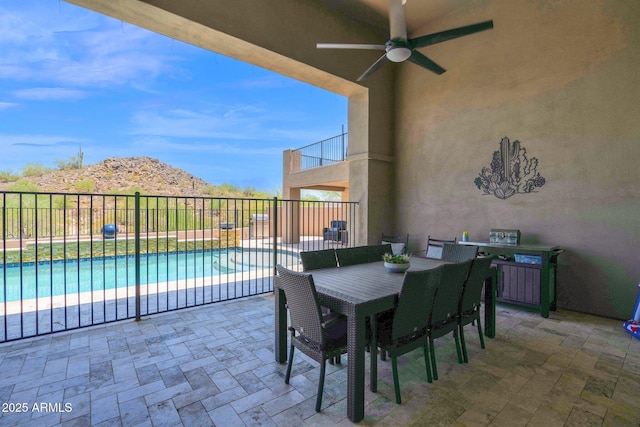 29067 N 71st Ave, Peoria, AZ 85383 - view of patio featuring ceiling fan and a mountain view