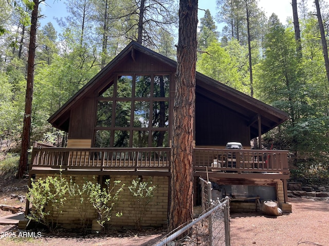 246 E Acorn Ln, Payson, AZ 85541 - view of side of property featuring a deck and a forest view