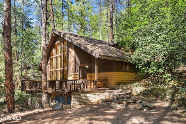 246 E Acorn Ln, Payson, AZ 85541 - view of front of property featuring a wooden deck and roof with shingles