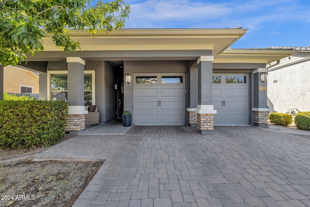 view of garage