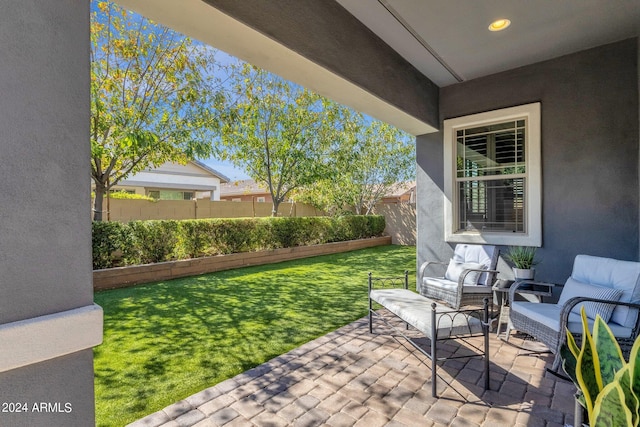 view of patio / terrace with an outdoor living space