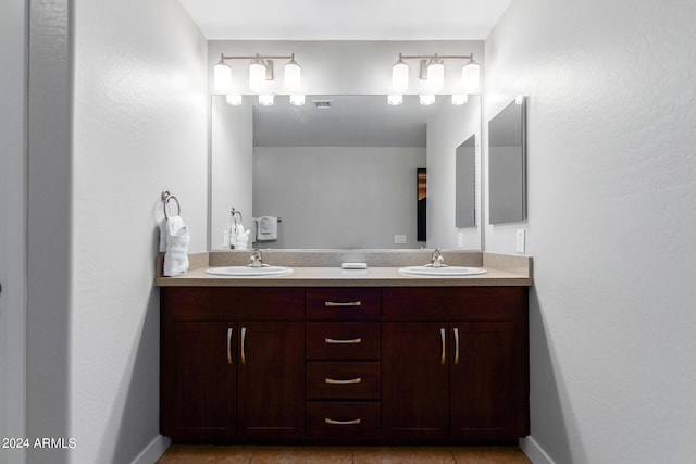 bathroom featuring vanity and tile patterned floors