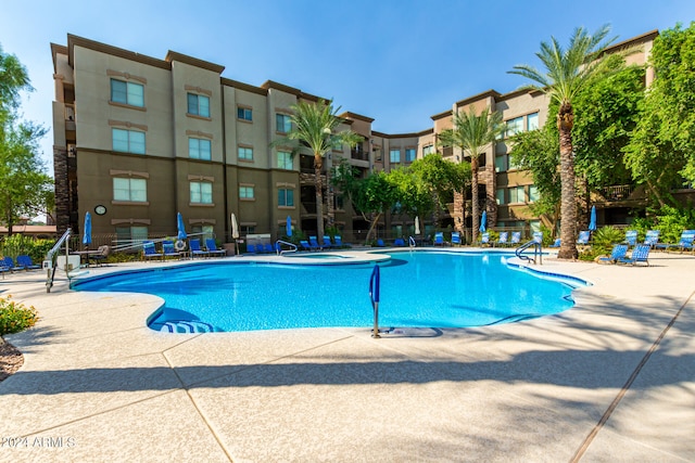 view of pool with a patio