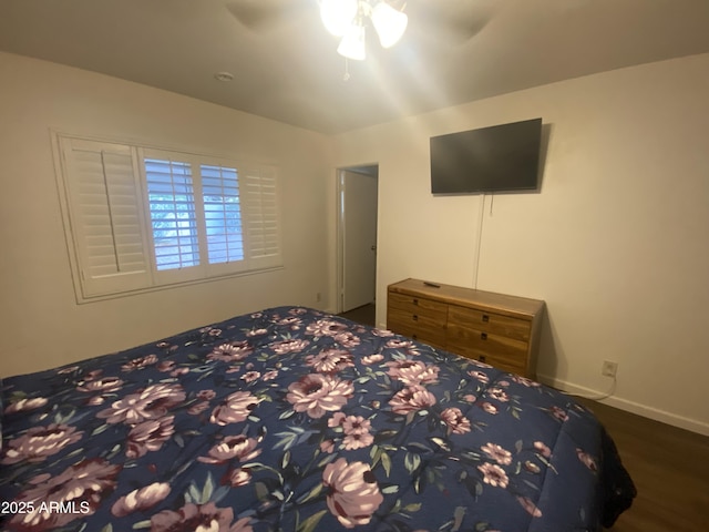 903 W Jacinto Cir, Mesa, AZ 85210 - bedroom with wood finished floors and a ceiling fan