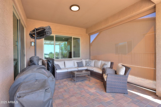 view of patio / terrace featuring an outdoor living space