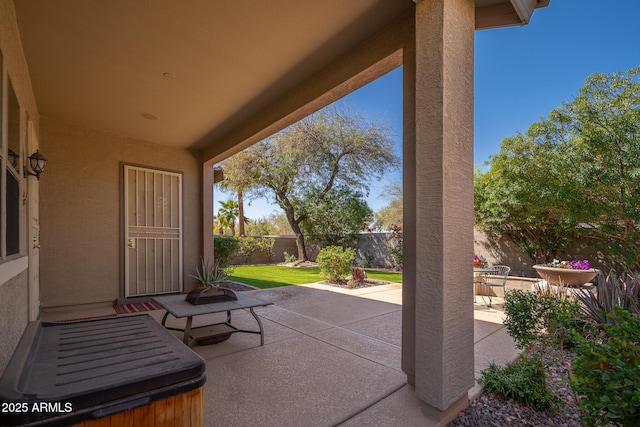 view of patio with a fenced backyard