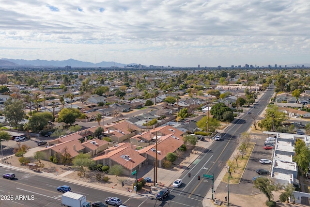 aerial view featuring a mountain view