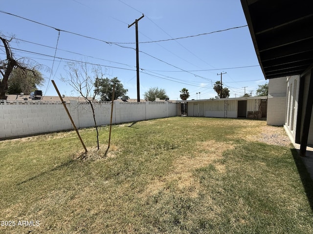 view of yard featuring fence