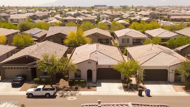 aerial view featuring a residential view