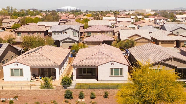 bird's eye view with a residential view