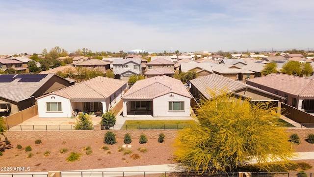 bird's eye view with a residential view