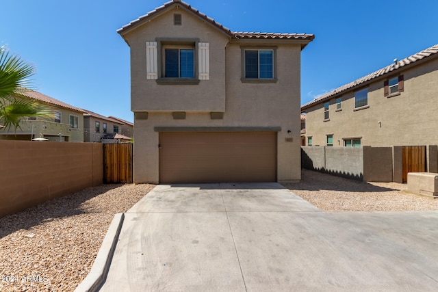 view of front of house with a garage