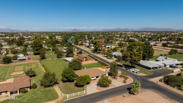 drone / aerial view with a mountain view