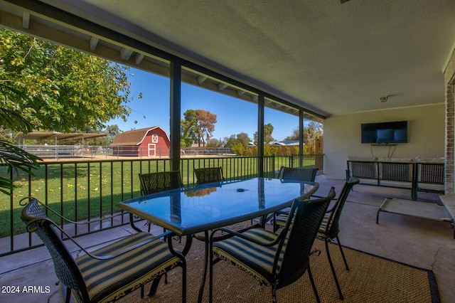 view of sunroom