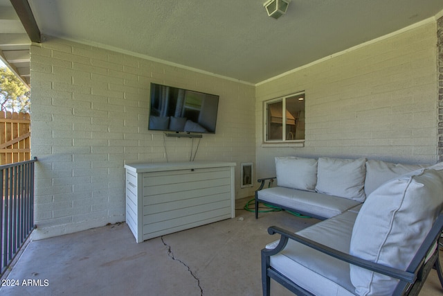 view of patio featuring an outdoor living space