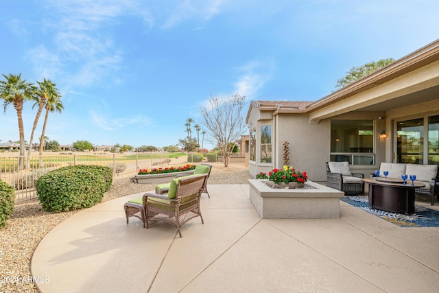 view of patio / terrace featuring an outdoor hangout area