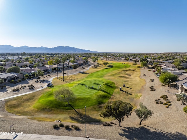 birds eye view of property featuring a mountain view