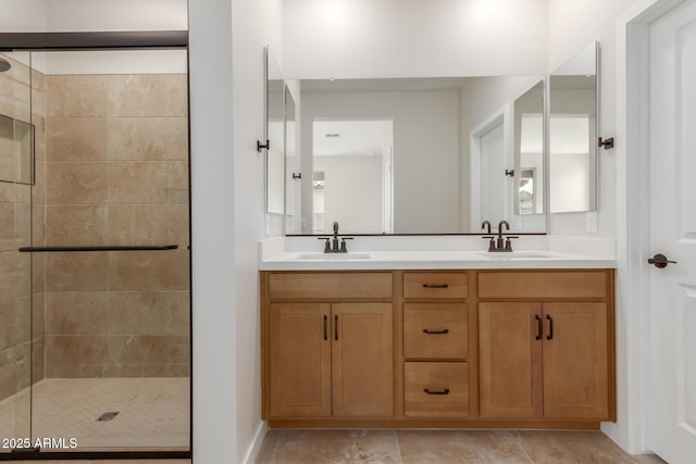 5678 N 205th Ln, Buckeye, AZ 85396 - full bathroom featuring tiled shower and double vanity