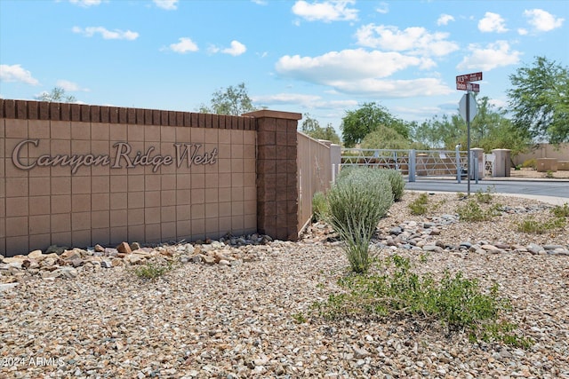 view of community sign