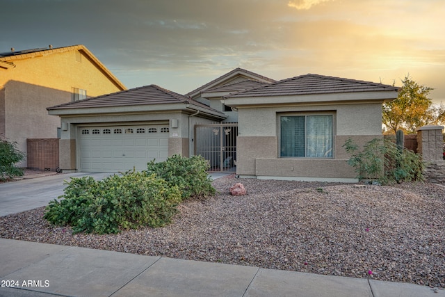 view of front facade with a garage