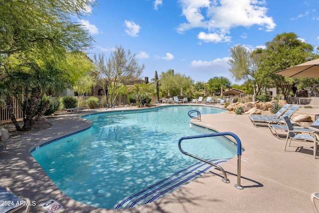 community pool featuring a patio