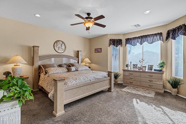 bedroom featuring ceiling fan