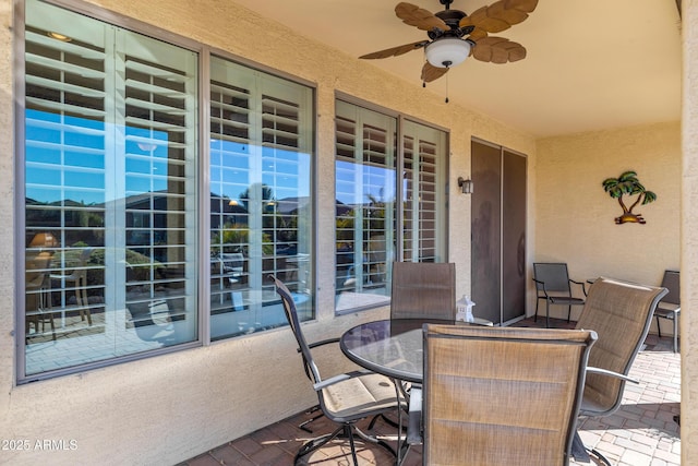 view of patio / terrace with ceiling fan