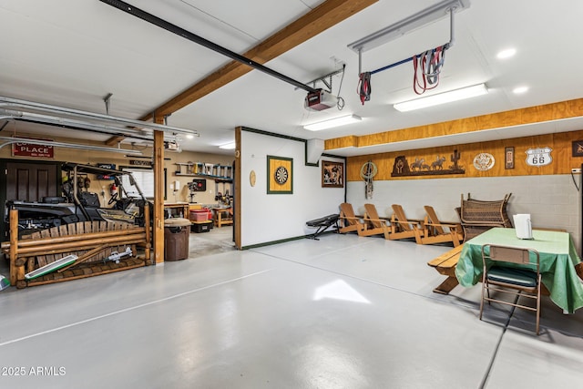 garage featuring a garage door opener