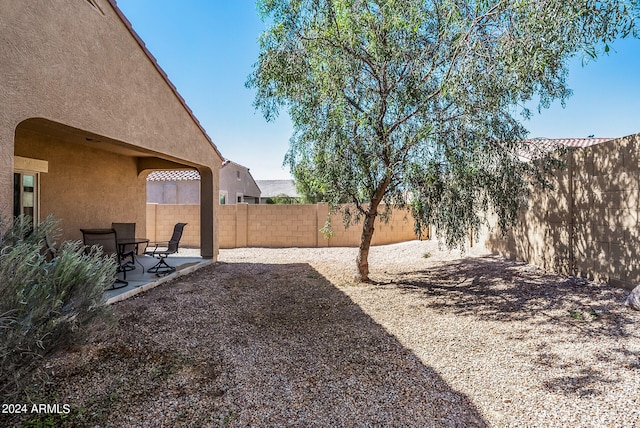 view of yard with a patio area