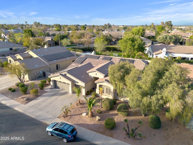 drone / aerial view with a residential view