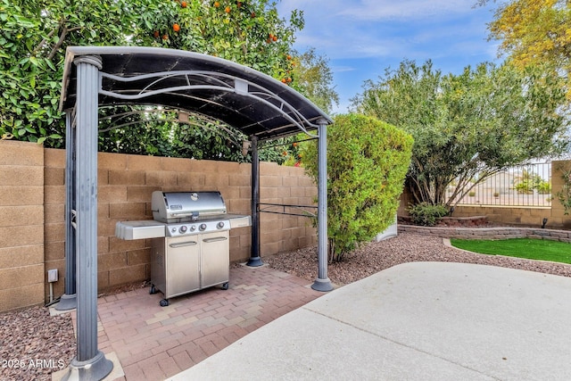 view of patio / terrace with area for grilling