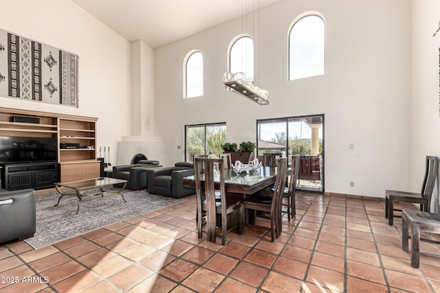 view of tiled dining area