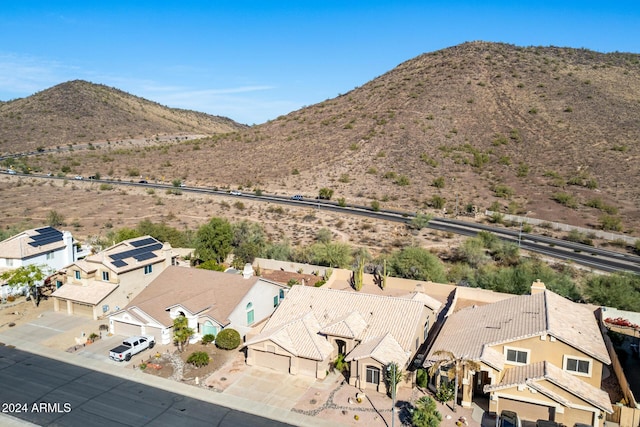 aerial view featuring a mountain view