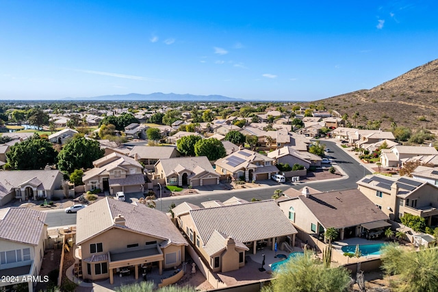 bird's eye view featuring a mountain view