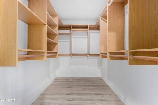 spacious closet with light wood-style flooring