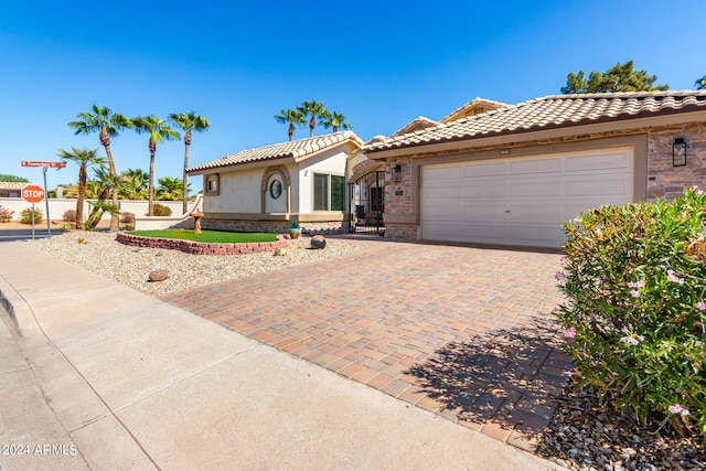 view of front of house with a garage