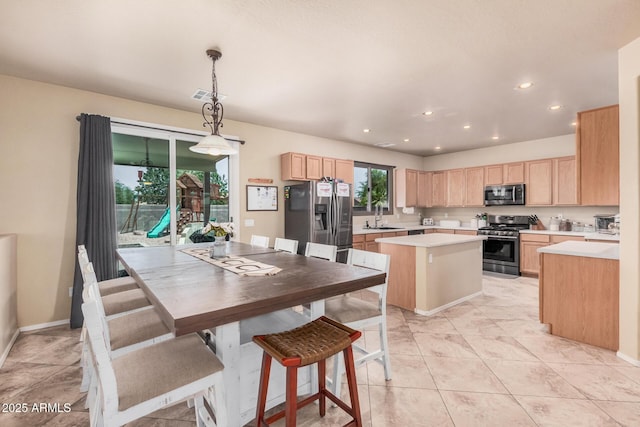 3016 W White Canyon Rd, San Tan Valley, AZ 85144 - dining space with recessed lighting and baseboards