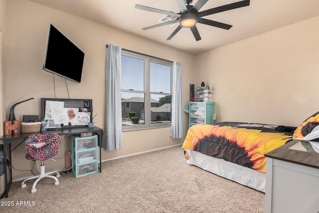 3016 W White Canyon Rd, San Tan Valley, AZ 85144 - carpeted bedroom featuring baseboards and a ceiling fan